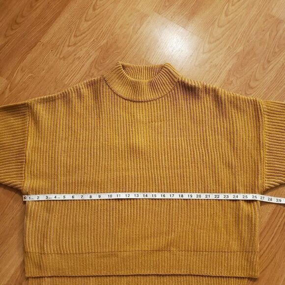 Topshop Mustard Knitted Funnel Neck Sweater Sz MP - Picture 8 of 11